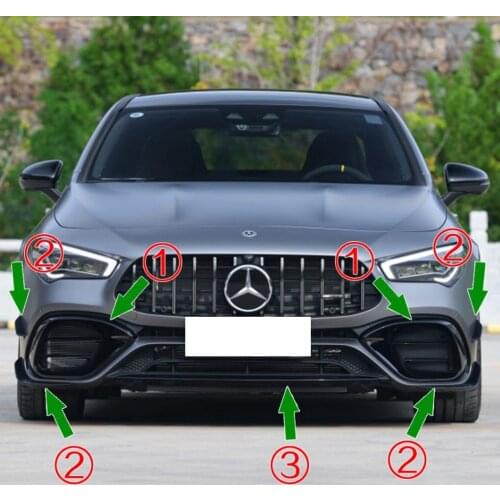 Front Bumper Lip For Mercedes Benz W118 C118 CLA45 CLA180 CLA200 CLA250 AMG Line 2019-2024 Splitter Canards Air Vent Cover