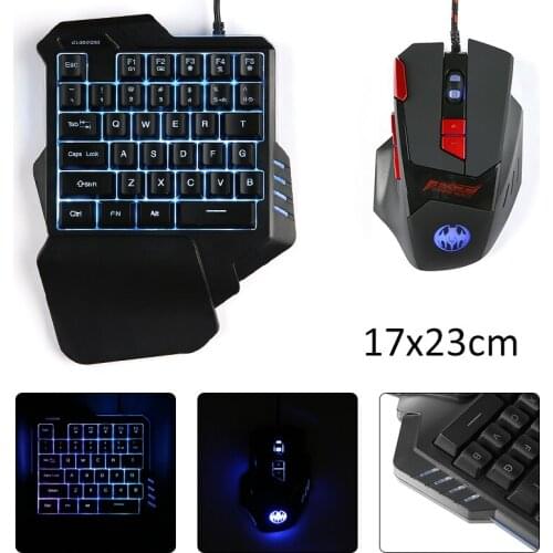 POHIKS 1Set Wired Gaming Keyboard Mouse Combos Colorful RGB Luminous Ergonomic Keypad Mice Set For PS4 Xbox One