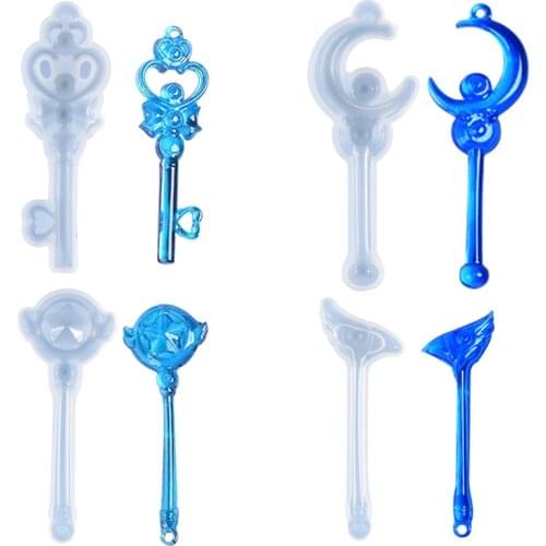Bird moon star key with hole Silicone Mold for jewelry Magic wand Resin Silicone Mould handmade Resin UV epoxy resin molds