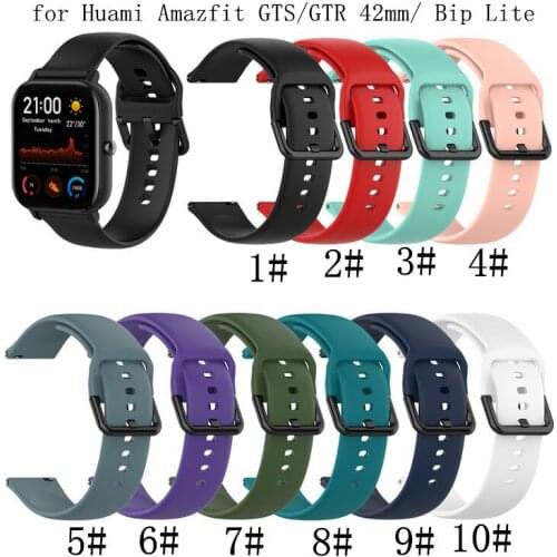 For Xiaomi Huami Watchband for Amazfit Bip Strap For Amazfit GTS / GTR 42MM Band Silicone Replacement Bracelet Wrist Strap 20mm