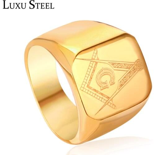 LUXUSTEEL Stainless Steel Rings For Women Men Gold Color Round Engagement Rings Party Wholesale Accessories