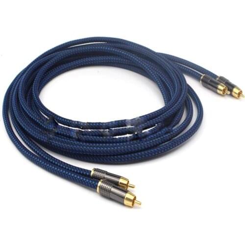 Pair Hifi audio OFC Audio RCA cable hi-end RCA to RCA interconnct cable with gold plated RCA connector plug