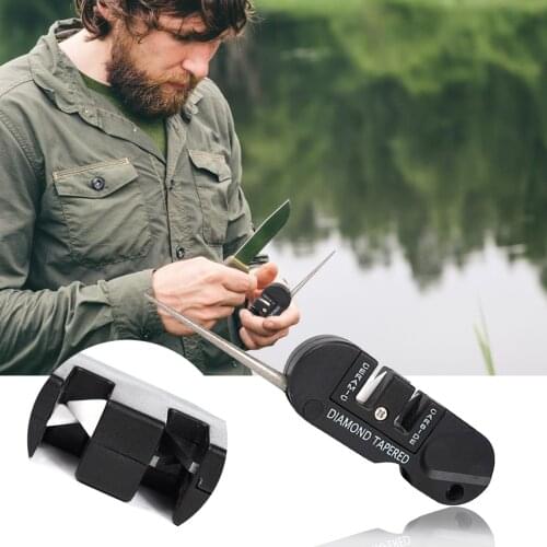 Outdoor Portable Mini kitchen Sharpener Tool 4-In-1 Carry-on Tungsten Steel Knife Sharpener Creative Camping Sharpener Accessory