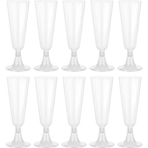 TOYMYTOY 30pcs Plastic Red Wine Goblets Wine Cups Disposable Champagne Drink Cups Cocktail Glass Cups (Transparent)