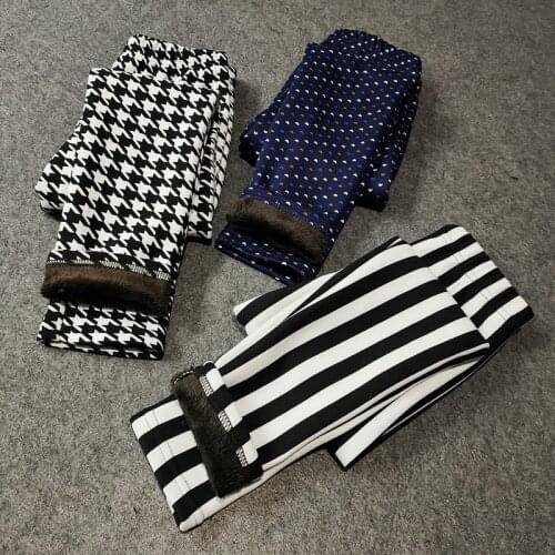 Thicken Warm Autumn Winter Girls Leggings Print Floral Kids Trousers Children Pants Clothes