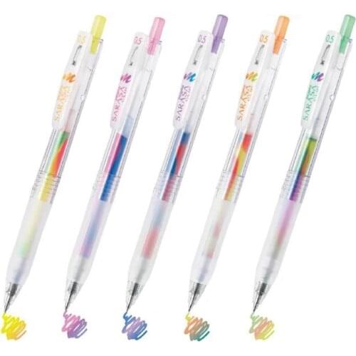 Zebra Marble Pen Sarasa Clip Mix Color Gel Pen 0.5mm Gradient Rainbow Cool Pens for Drawing Journaling Cute Stationary Supplies
