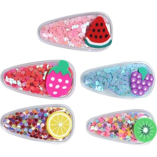 1pc Baby Girls Snap Hair Clip for Children Kids Hair Pins Color Glitter Hairpin Women Hair Accessories Cute Plastic Barrette