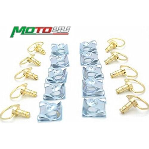 10 Set motorcycle Race Fairing Fastener 1/4 turn clip bolts Quick Screw