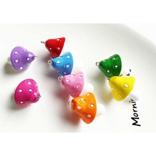10pcs/Bag Cute Mushroom Pendants For Jewelry Making DIY Earrings Necklace Accessories Charm Bracelet Women Girls DIY Jewelry