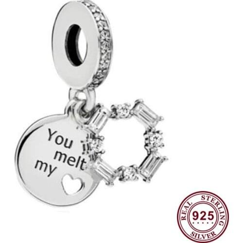 100% 925 Sterling Silver New Style Ice Sculpture Swing Charm Pendant Fit Pandora Women Bracelet & Necklace Diy Jewelry