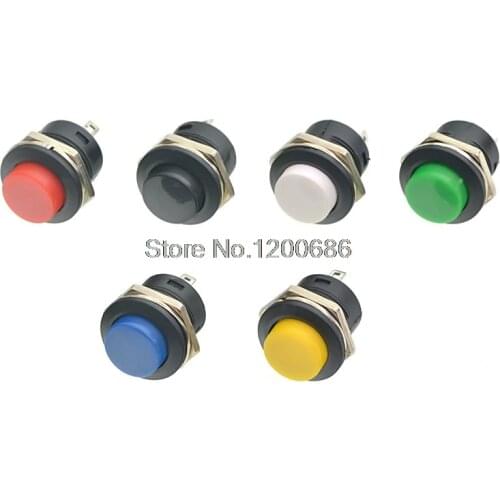 16mm Momentary Push Button Switch R13-507 Push Button Switch OFF-ON Reset Switch 16MM 3A 250V AC Non Locking Switches