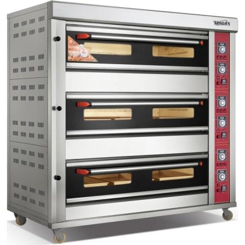 3 Layer 9 Pans Gas Baking Oven With Steaming Function