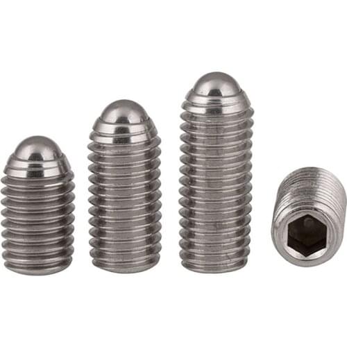M3M4 M5 M6 M8 M10 M12 M16 304Stainless Steel Bolt Screw Ball Head Plunger Bolt Steel Ball Set Screw Spring Ball Point Socket Set