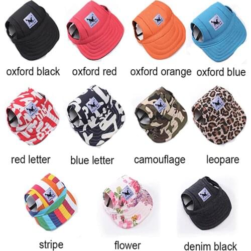 Pet Baseball Caps Hats with Neck Strap Adjustable Comfortable Ear Holes for Cat Small Medium and Large Dogs Sun Protection