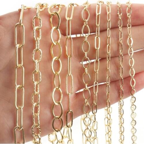 1meter Stainless Steel Chain Gold Color Big Rolo Cable Bulk Chains for Neckalce Bracelet Jewelry Making DIY Accessories