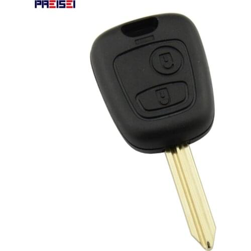 PREISEI 10pcs/lot No Logo 2 Buttons Remote Car Key Shell Case Fob Cover For Peugeot Partner Expert Boxer SX9 For Citroen Elysee