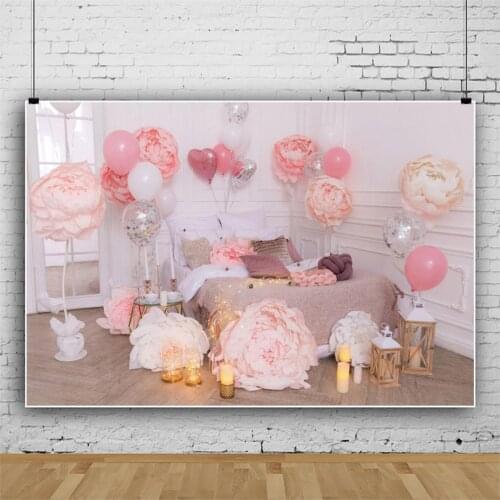 Girl Bedroom Pink Balloon Romantic Indoor Party Backdrop Kids Room Decoration Picture Photography Baby Custom Vinyl Background