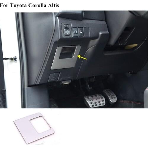 For Toyota Corolla Altis 2014 2015 2016 car TRIM Stainless steel pilot drive storage cover Glove box case trim lamp panel handle