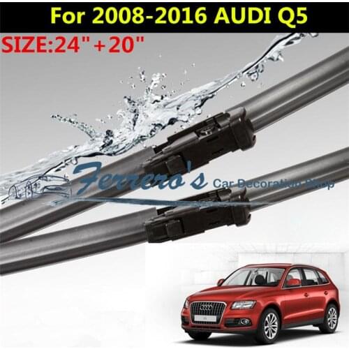 Free shipping 2pcs/lot SG-010 Wiper blades for 2008-2016 AUDI Q5 24"+20" fit push button type wiper arms only
