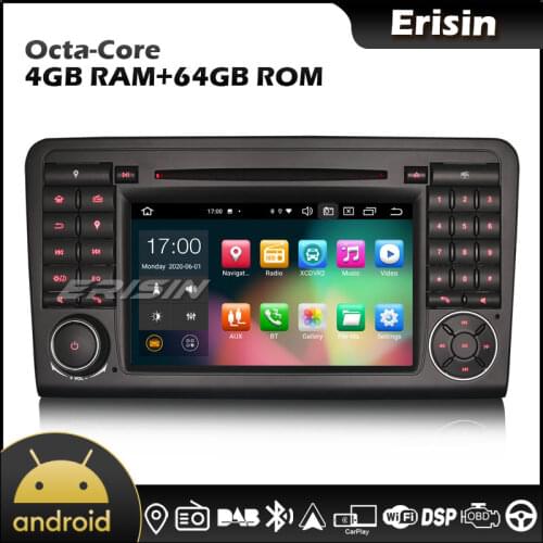 Erisin EU Warehouse 8183 7" Android 10.0 GPS CarPlay DSP SWC BT 64G DAB Autoradio for Benz ML Class W164 GL Class X164