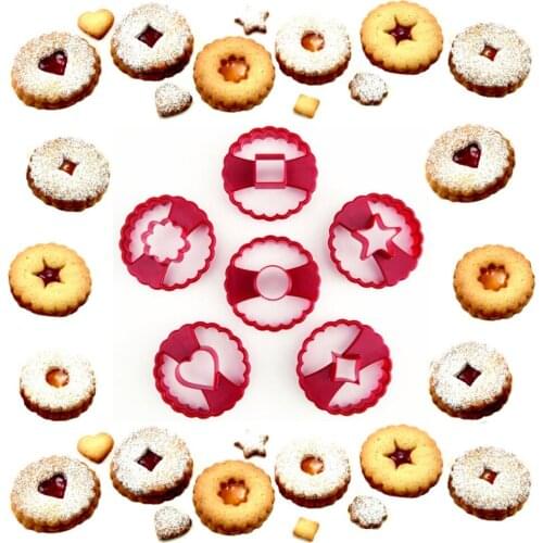 6PCS/LOT LINZER COOKIE CUTTERS DIY BAKING TOOL SET OF 6