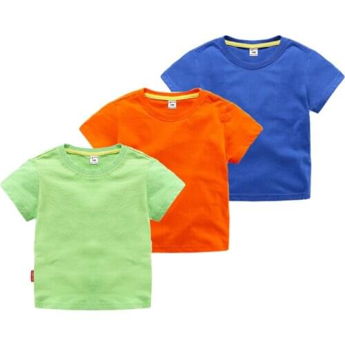 2019 New Brand Summer Short Sleeved T-shirt Boys Girls Solid Color Bottoming Shirt Teens Clothes Summer Cotton Tops Underwear