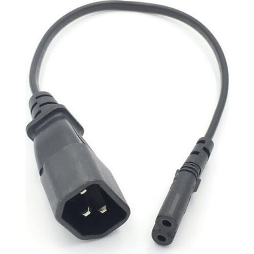 IEC 3-Pin Kettle C14 Male To C7 Female Converter Adapter Cable For PDU UPS 0.3m~2m