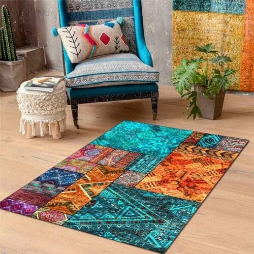 Fashion Morocco Rug Geometric Mosaic Multi-Color Block American-Style Carpet Living Room Bedroom Bed Blanket Kitchen Floor Mat
