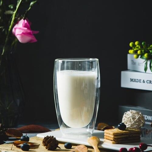 Creative egg-shaped simple glass water cup double-layer insulation glass high borosilicate thickened glass milk cup coffee cup