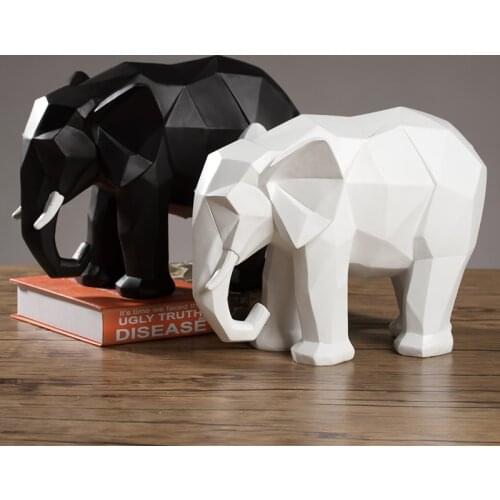 CREATIVE GEOMETRIC ORIGAMI RESIN ANIMAL ELEPHANTS TV CABINET DESKTOP DECORATION PORCH DECORATIVE CRAFTS ORNAMENTS