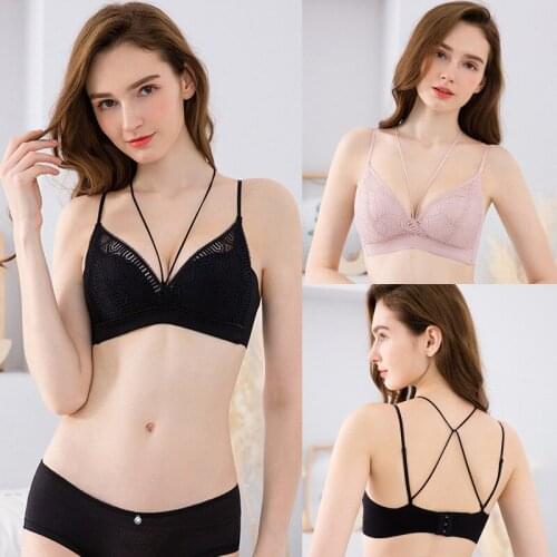 Lace Bra Beautiful Back Thin Section No Steel Ring Sexy Underwear Halter Neck Thin Shoulder Strap French Triangle Cup