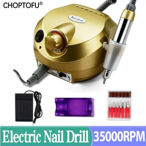 32W Electric Nail Drill Machine 35000RPM Micromotor Nail Polisher 5Colors Nail Drill Milling Cutter Nail File Drill Bit Tool Kit