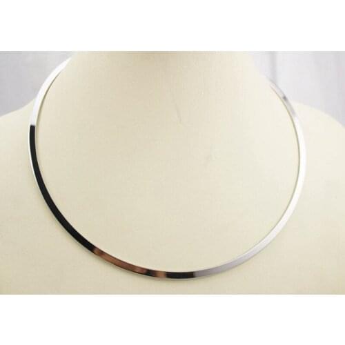 Fashion making Torques shape metal collar necklace narrow version of Silver Color Torques stainless steel
