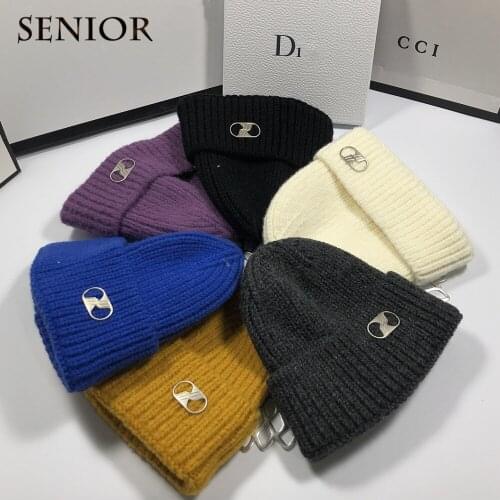 New Pure Cotton Warm Winter Couple Hats Fashion Casual Brand Women Beanies Boys and Girls Knitted Hats Outdoor Cold Hats