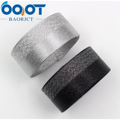 OOOT BAORJCT I-181103-97,10yards 25mm Silver satin ribbon with gift wrap wedding Christmas decoration material DIY handmade bow