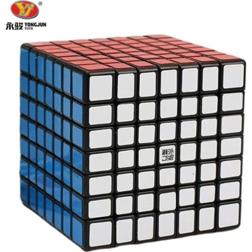 Original YJ Yongjun GuanFu 7x7x7 Cube Magic Puzzle Black Professional 70.5mm 7x7 Speed Cubo Magico educational Toys For Kids