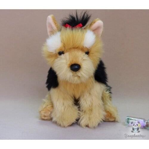 Plush Toy Real Life Yorkshire Terrier Doll Stuffed Animal Dogs Dolls Toys For Children Gifts