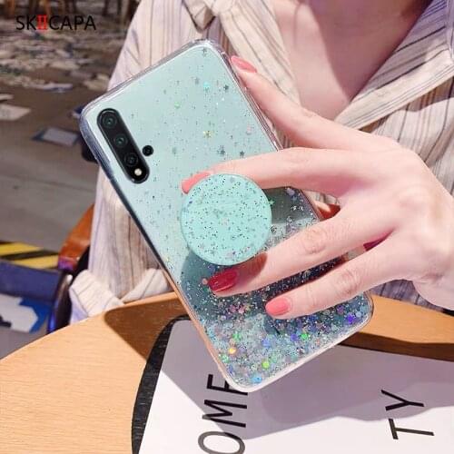 Bling Sequin phone Cover For Huawei Nova 2i 3i 2S 5T Shockproof Silicone case Holder Stand Cover For Huawei P30 lite 5I 2 5 PR0
