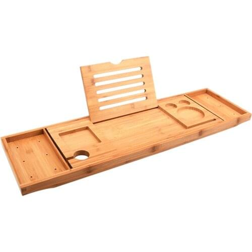 Adjustable Bathtub Tray Bathtub Caddy Tray Multifunctional Bamboo Bathroom Organizer With Expandable Sides Holder For Book Glass