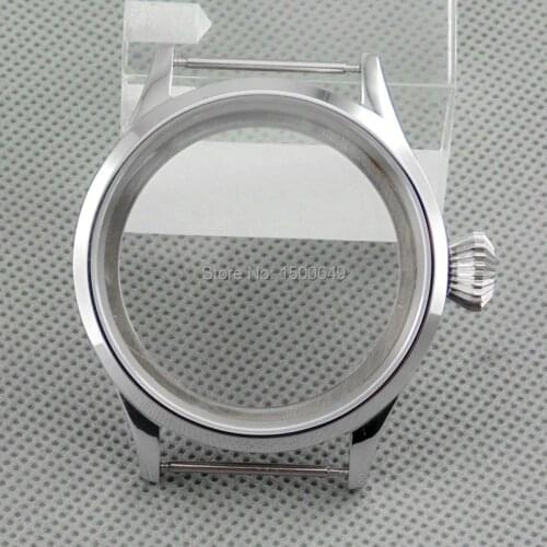 43mm sapphire glass Fully polished stainless steel case fit Sea gull ST3600 st3621 ETA 6497 6498 MOVEMENT watch case