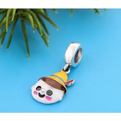 2021 925 Sterling Silver Cute Yellow Hat Girl Beads Charms Fit Original Pandora Charm Bracelet Necklace Jewelry Making Berloque