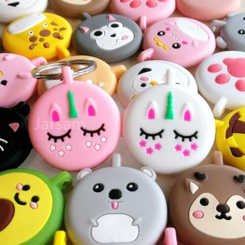 Cute For airtag Cover dog cartoon Silicone Protective case For air tag keychain Locator Tracker case