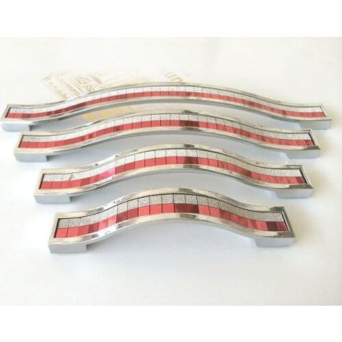Modern New Cabinet Wardrobe Drawer Handle Double Color Red Home Hardware Handle(C.C.:192mm L:203mm)