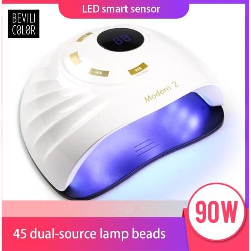 LED Nail Lamp Manicure 90W Nail Dryer Machine 45 LED UV Lamp For Curing UV Gel 10/30/60/99s Timer Auto Sensor Nail Art Machine