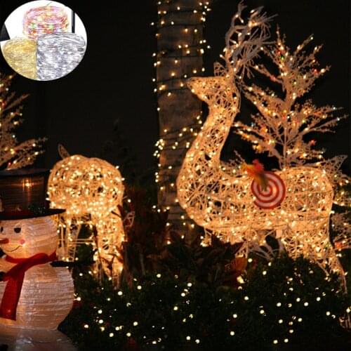 7/12/22m LED Solar Light Outdoor Lamp String Lights For Party Holiday Christmas Party Waterproof Fairy Lights Garden Garland