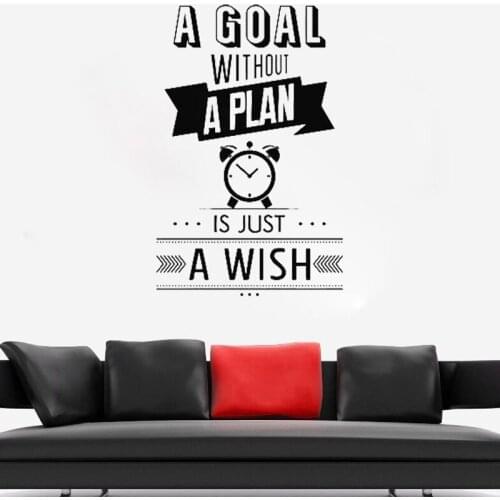 Vinyl Wall Stickers Office Room Decoration Inspirational Quotes Art Decals A Goal Murals O011