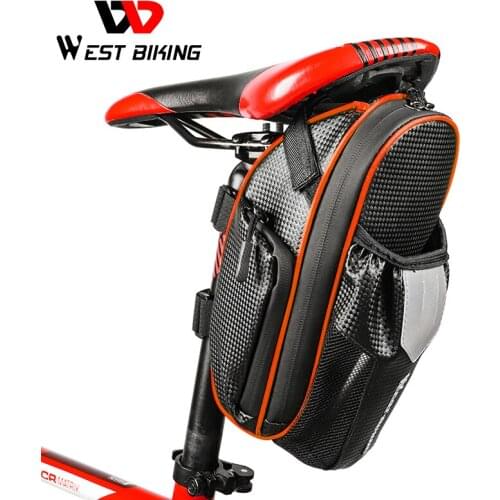WEST BIKING MTB Bike Waterproof Rear Bag Bicycle Accessories Bike Saddle Bag with Water Bottle Pocket Cycling Rear Seat Tail Bag