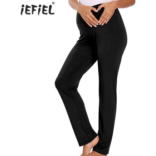 Women Maternity Pants Stretch Comfy Lounge Pants Straight Versatile Pregnancy Jogger Yoga Trousers For Pregnant Women