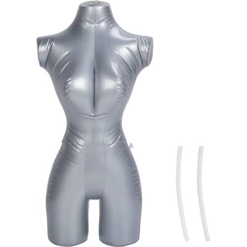 Female Inflatable Mannequins Model Upper Body Clothing Window Display Rack Mannequin Clothing Display Silver Shop Display Props