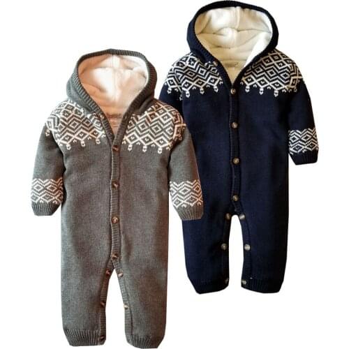 Winter romper new born baby clothes infant clothing new year costume for boy winter baby clothing thicken coral velvet warm soft